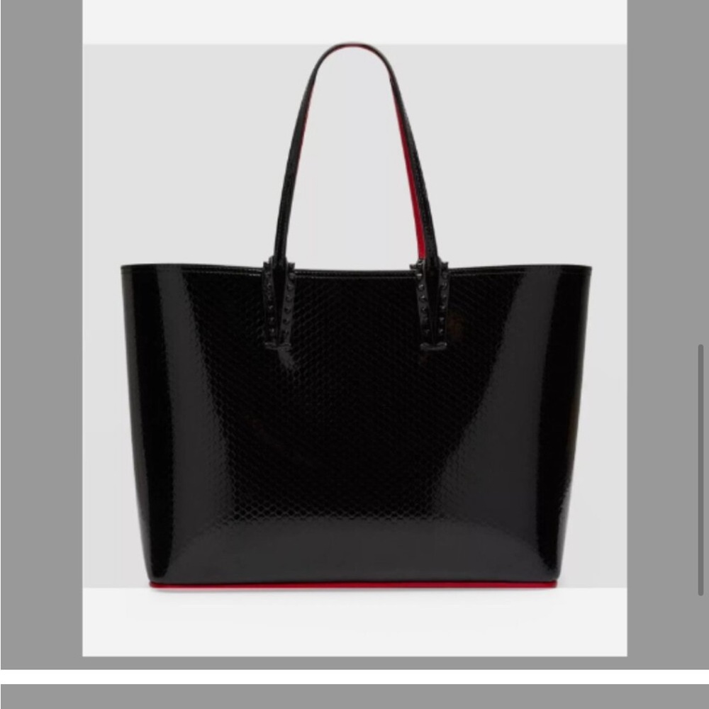 Christian Louboutin Large Cabata Tote Patent Leather Birdy Python in Black